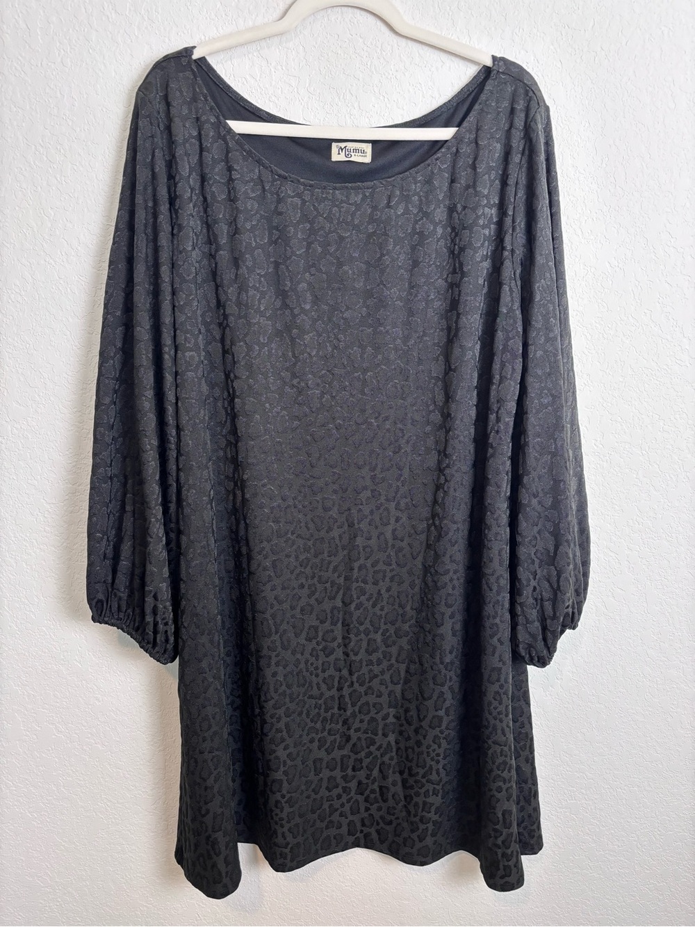 Show Me Your MuMu Black Leopard Mini Dress Women’s XL Modern Neutral Glam - Picture 2 of 11